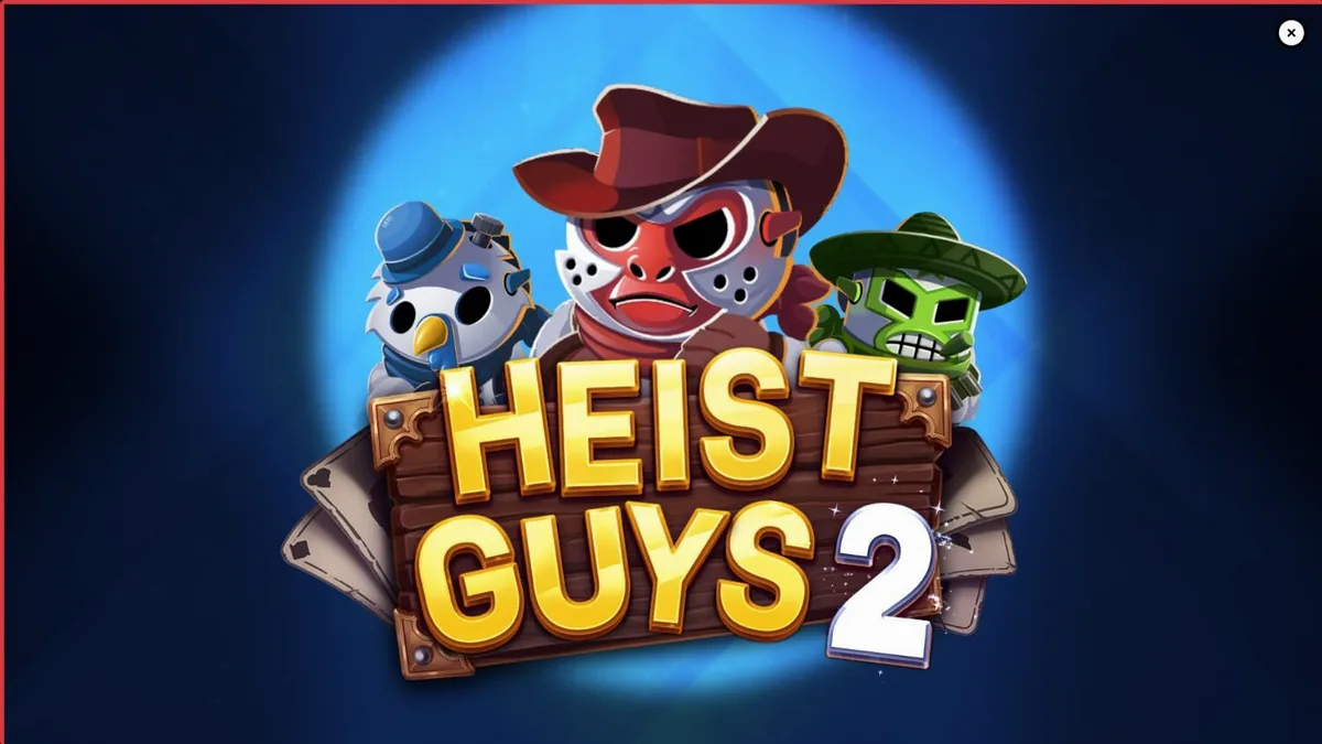 Heist Guys 2 slot machine interface na may western theme at mga karakter na bandido